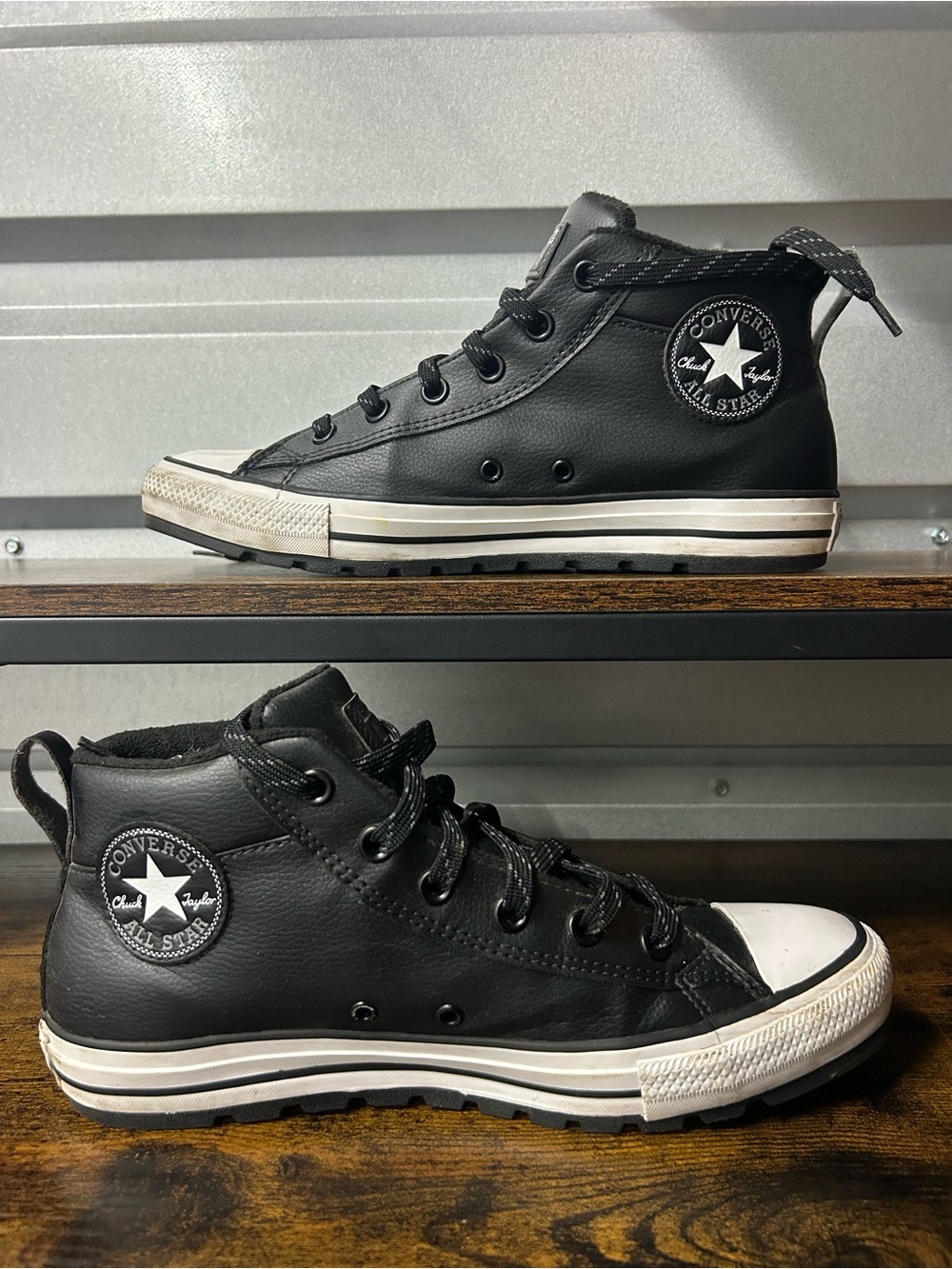 Converse Chuck Taylor All Star Street Lugged Boot Leather Bl Black M 8.5 W 10.5